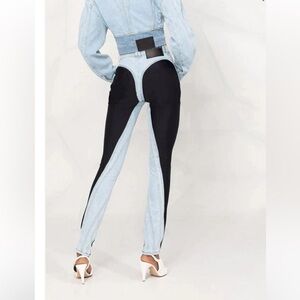 Dream Architect Two-Tone Denim Jeans Unique Curved Panel Design Women's size L